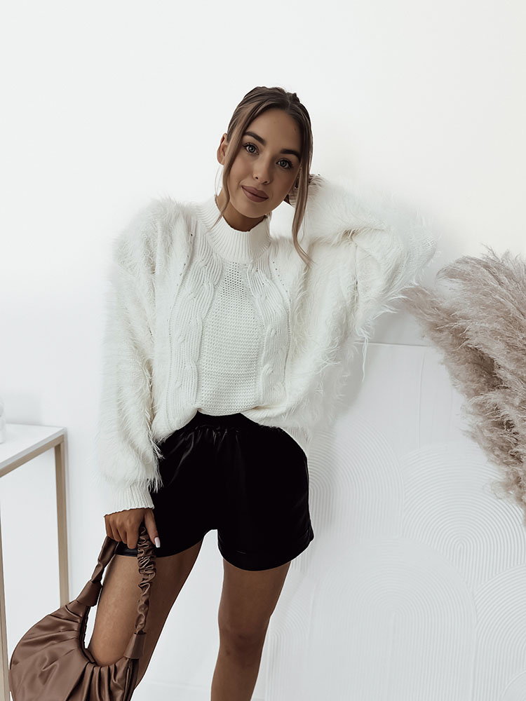Royalfashion Cream women's fluffy sweater
