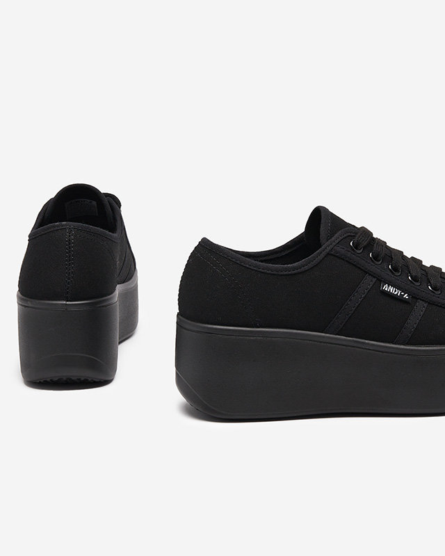 Black sports sneakers on the Darru platform - Footwear