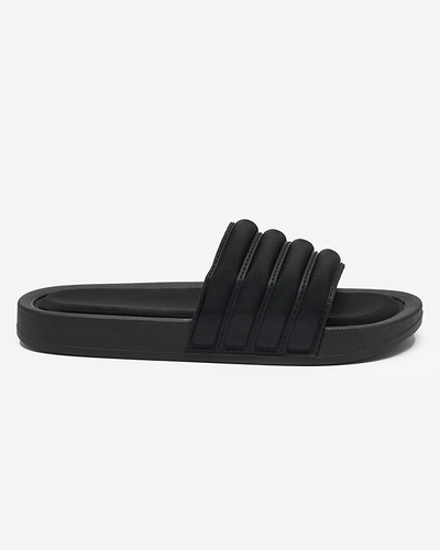 Women's striped slippers in black Lenira - Footwear