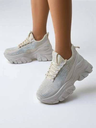 Royalfashion Women's sporty sneakers with rhinestones Blysco