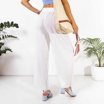 Loose white knitted palazzo trousers - Clothing