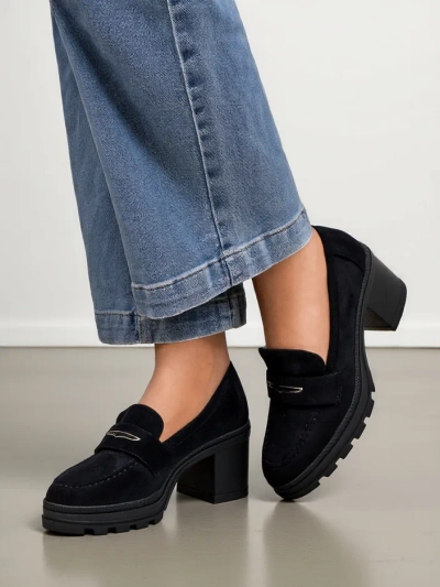 Royalfashion Women's moccasins on a block heel Qerona