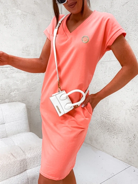 Royalfashion Kokvilnas sieviešu kleita ar plāksteri