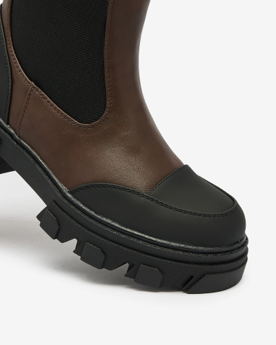 Royalfashion Dark brown women's mid-calf boots Blyss