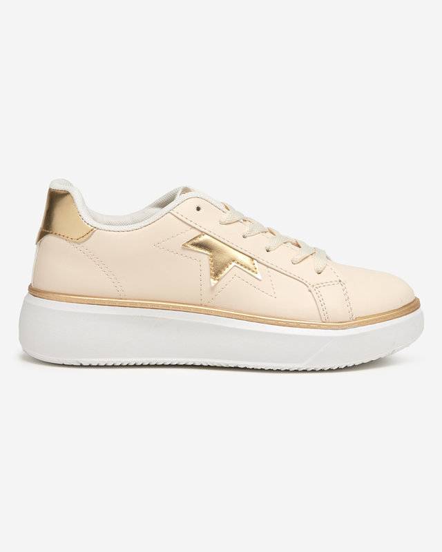 Beige and gold women's sports shoes Taqeva - Footwear