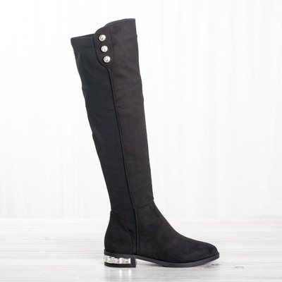 Black Elly flat heel boots - Footwear