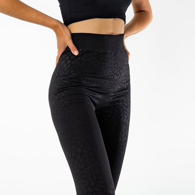 Women's black cotton leggings - Clothing