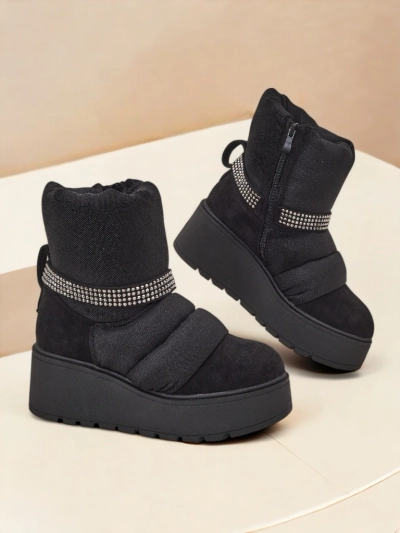Royalfashion Women's wedge snow boots Renosi