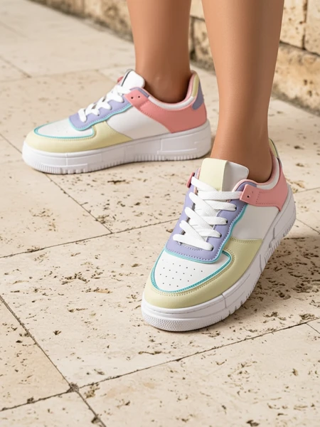 Women's Elektra Pastello sneakers - multicolored eco leather spring