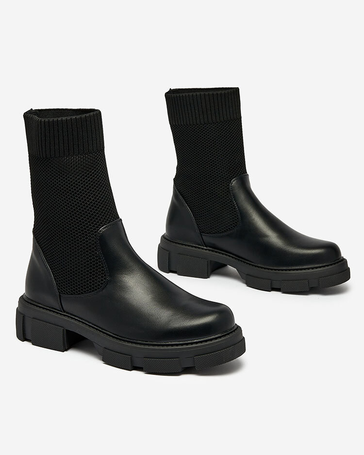 Royalfashion Melni sieviešu zābaki ar sietu Xandra