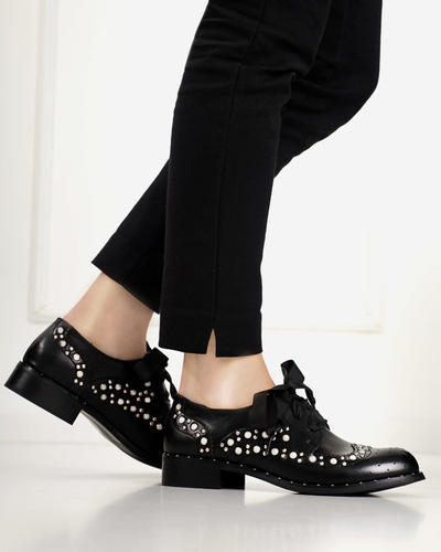 Black women's shoes with pearls Savhirda - Footwear