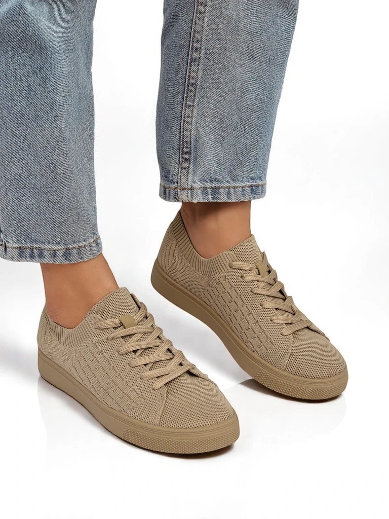 Royalfashion Livia Classico Light Brown Trivium Women's Fabric Sneakers