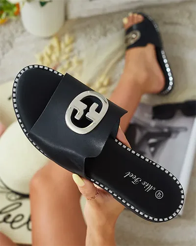 Royalfashion Women's Fim flat sole flip-flops