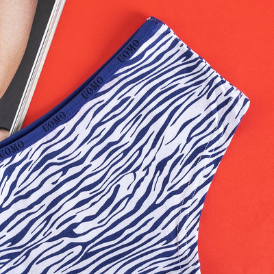 Women's navy blue patterned cotton panties with a doggy print - Clothing
