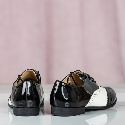 Black - white shoes in retro style Chaplin - Footwear 1