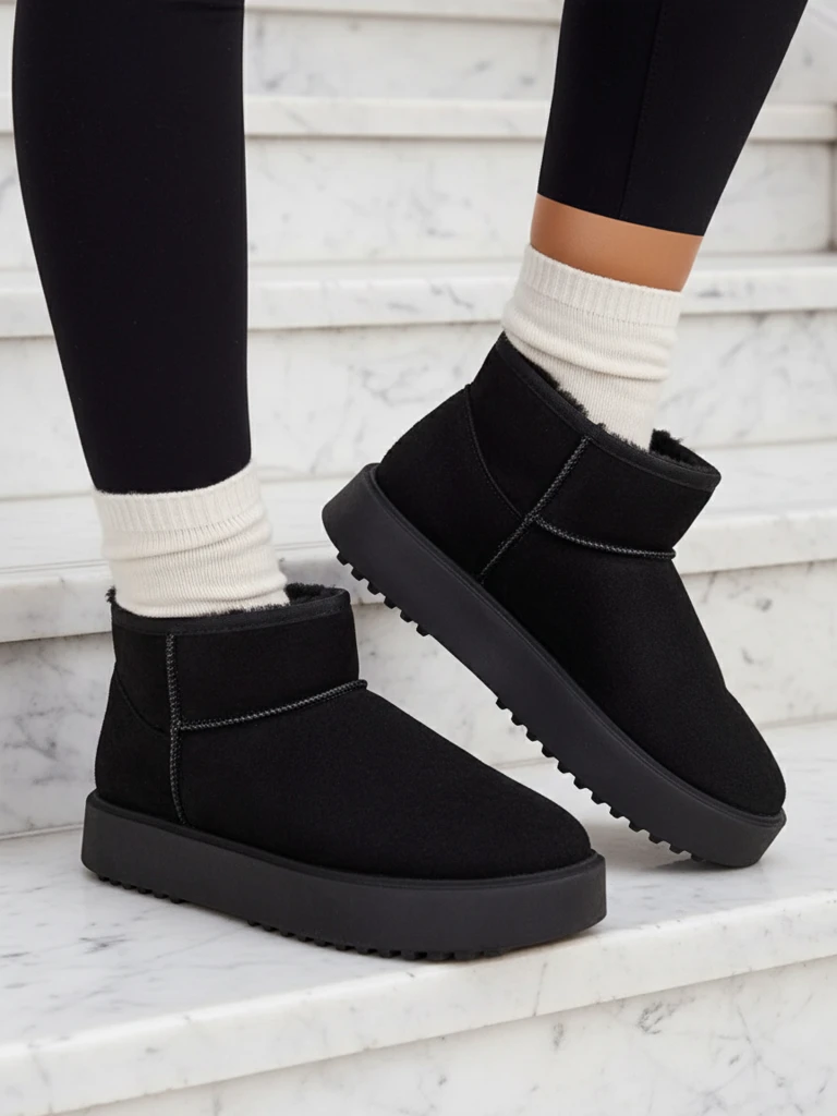 Royalfashion Īsfashion īsās sniega zābaki sievietēm Ewioz