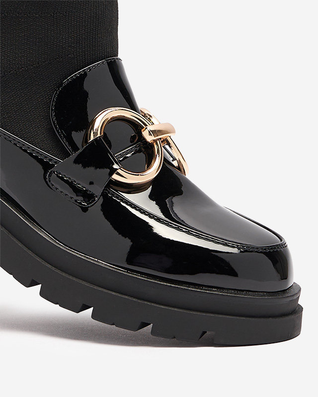 Melni sieviešu zābaki ar zeķēm Accioi- Footwear