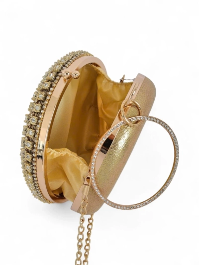 Royalfashion Kopertowa torebka damska z cyrkoniami Elira Noir