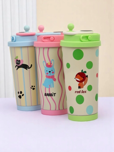 Royalfashion Thermal mug with spout and temperature sensor Cute Animals