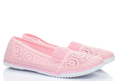 Różowe baleriny slip-on Kubelleah - Obuwie