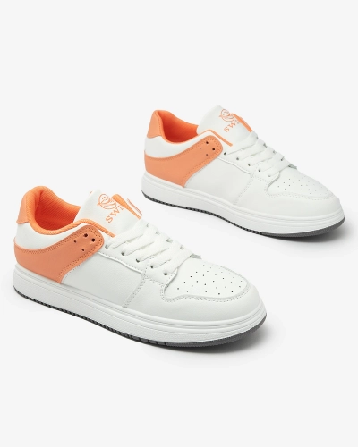 Royalfashion White and orange women's sports shoes Elevace