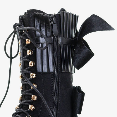 Black women's boots with Farida ornaments - Footwear