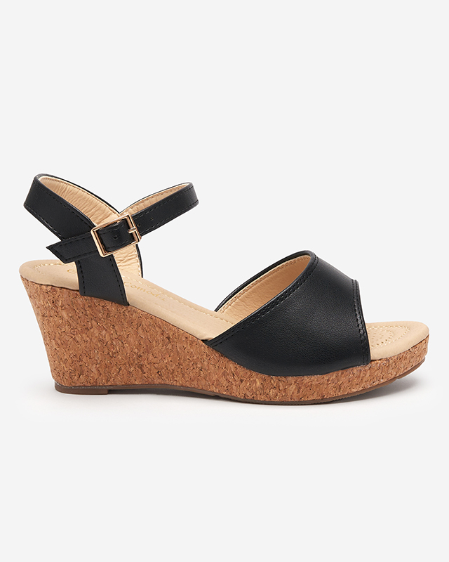Black women's Bofalli wedge sandals - Footwear