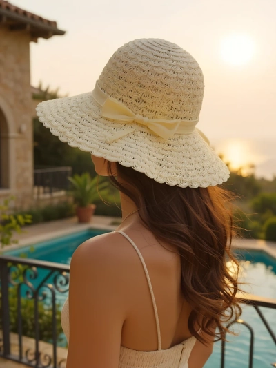 Royalfashion Women's Straw Hat Charming Bow