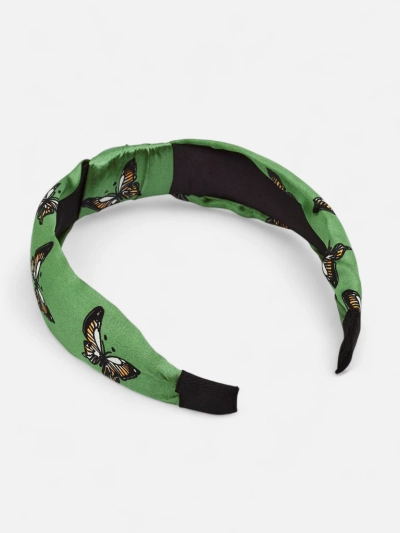 Royalfashion Plaid Headband with Butterflies Butterfly Weave