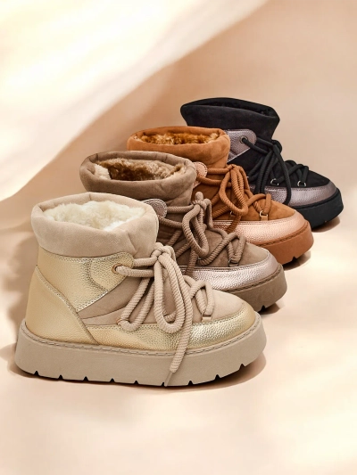 Royalfashion Women's lace-up snow boots Iniuc