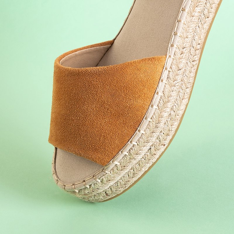 Brown women's platform sandals Almira - Footwear