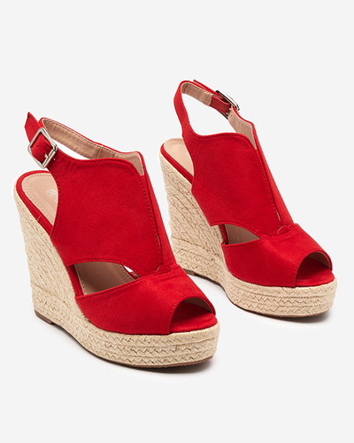 Sarkanas eko zamšādas sieviešu sandales Devof - Footwear
