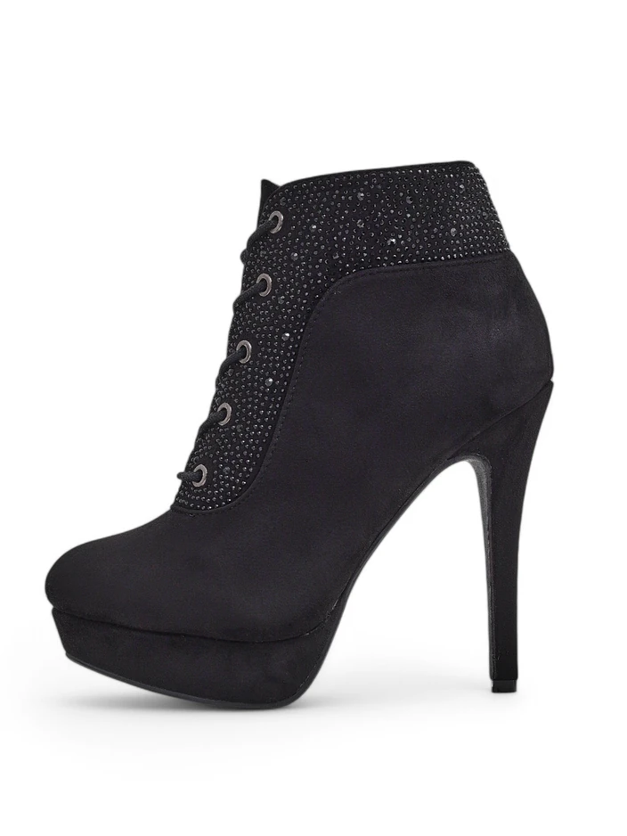 Royalfashion Women's heeled ankle boots with rhinestones Efelolo