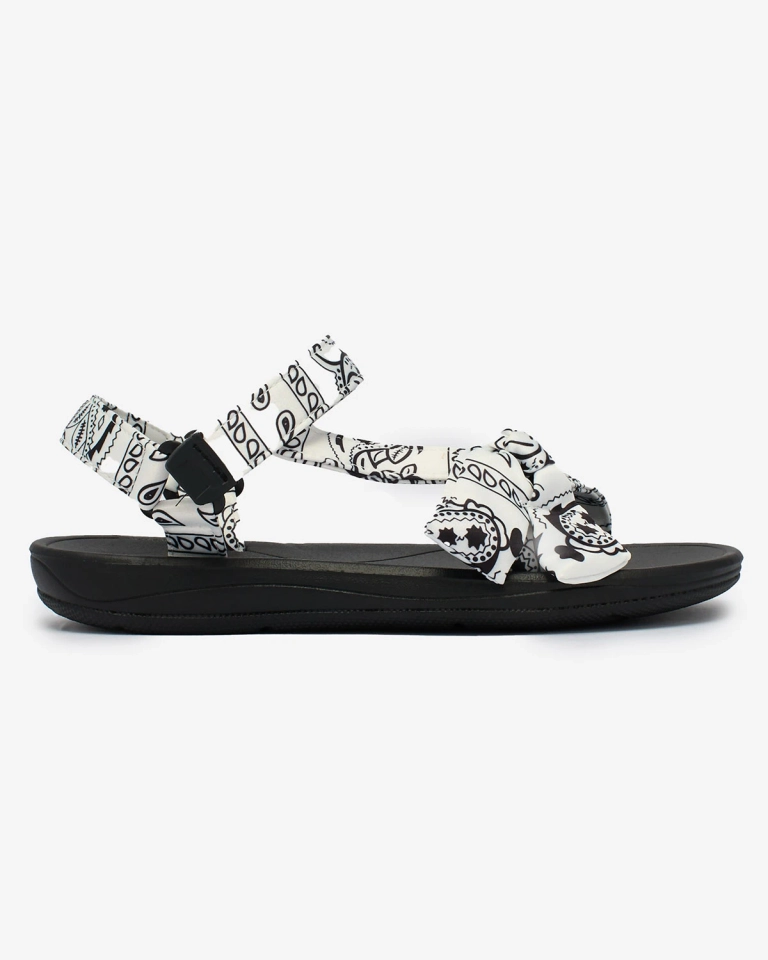 Royalfashion Baltas sieviešu sandales ar loku Oyall