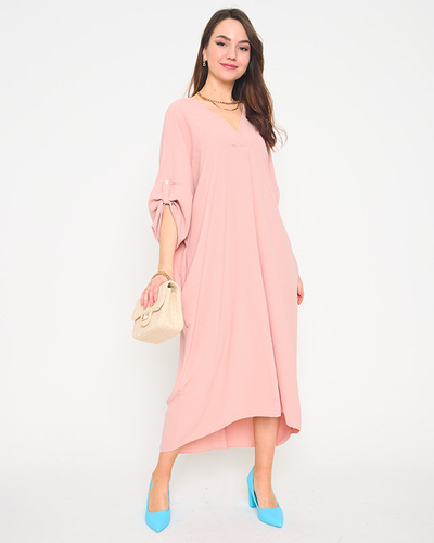 Pink women's oversize midi dress - Clothing
