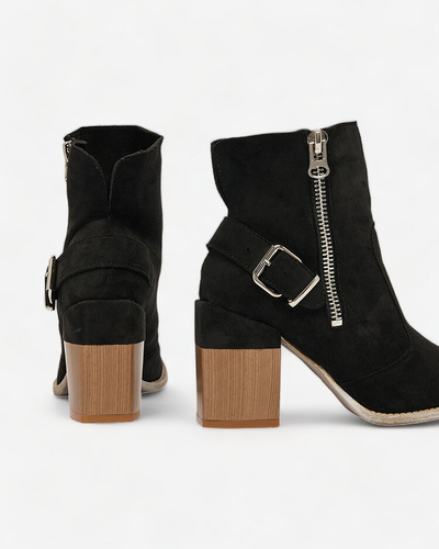 Royalfashion Black eco-suede women's high stiletto boots Acimra