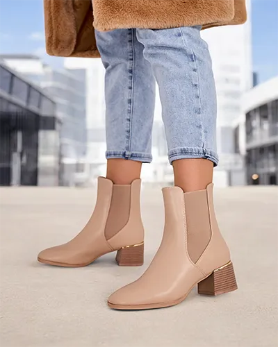 Royalfashion Women's ankle boots on low heels Eterra