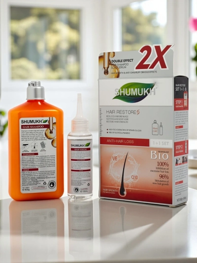 Shumukh Shampoo dhe Serum për flokë 2në1 - kundër thyerjes së flokëve