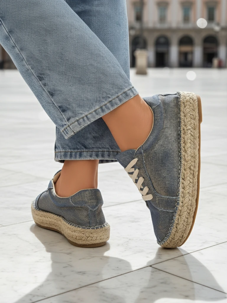 Aurelia Denim Espadrillos – женские кроссовки на плоской подошве из ткани