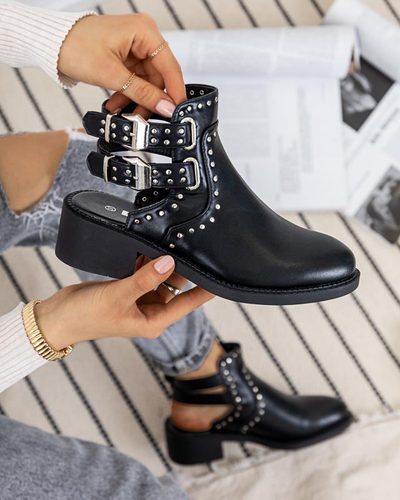 Royalfashion Black women's boots with cutouts Dlagona