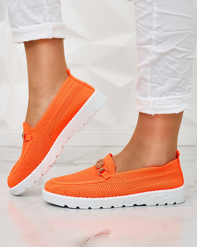 Royalfashion Sieviešu auduma mokasīni ar zelta rotājumiem Erticae