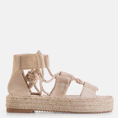 Ladies 'beige tied sandals Nikolase - Footwear