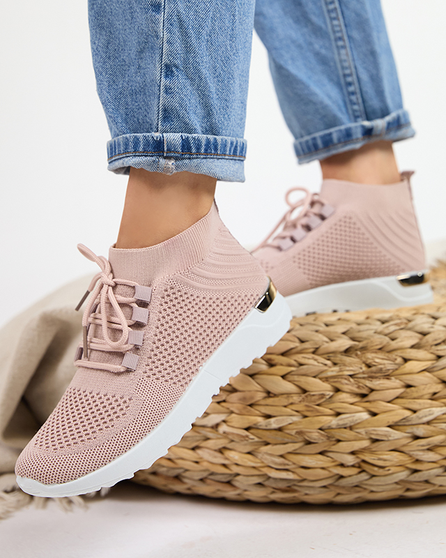 Women's Pink Bamggy Fabric Sports Shoes - Footwear