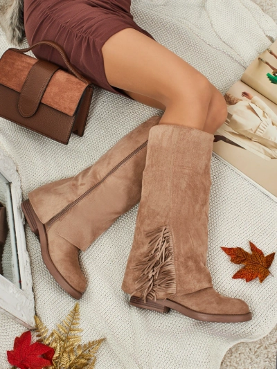 Women's Eco-Suede Knee-High Boots with Upper Ismara