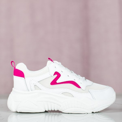 White daddy shoes with pink Mia insert - Footwear 1