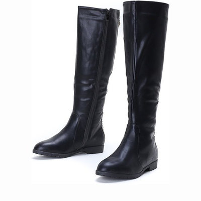 Czarne kozaki z ozdobnym zamkiem Kiley - Obuwie