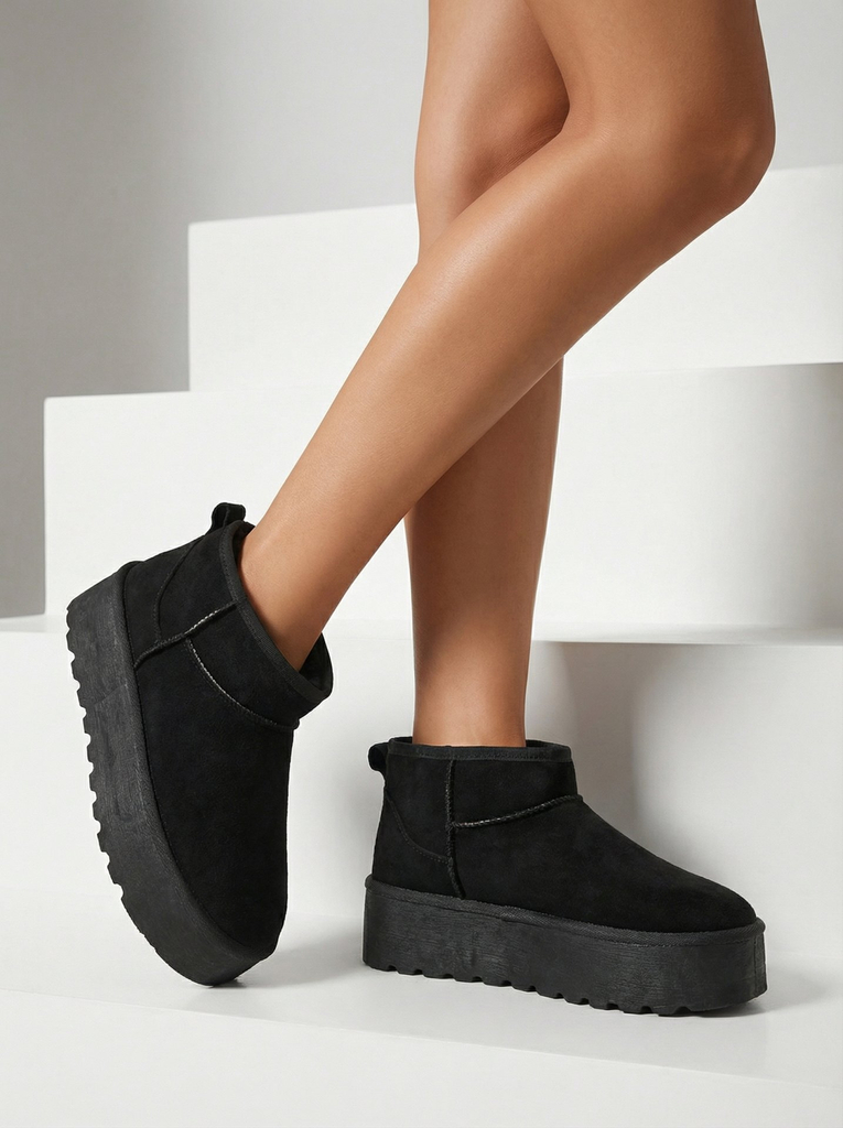 Royalfashion Women's platform a'la snow boots in black Dagodo