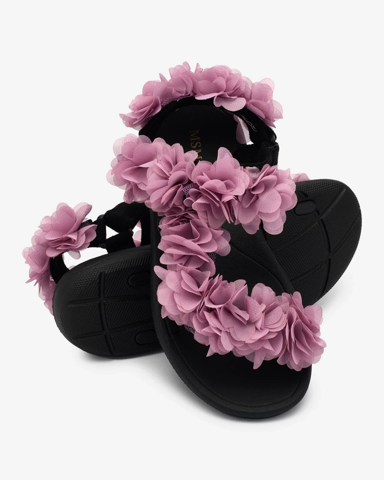 Royalfashion Dark pink women's sandals with flowers Alferroy