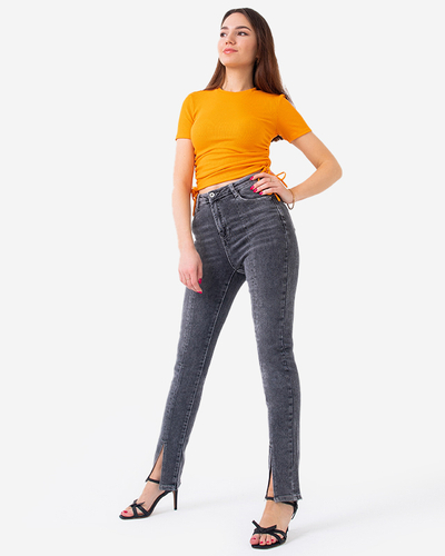 Dark gray straight women's jeans - Clothing