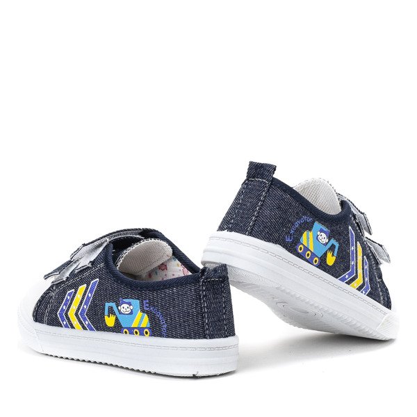 Granatowe tenisówki chłopięce na rzepy Condi - Obuwie